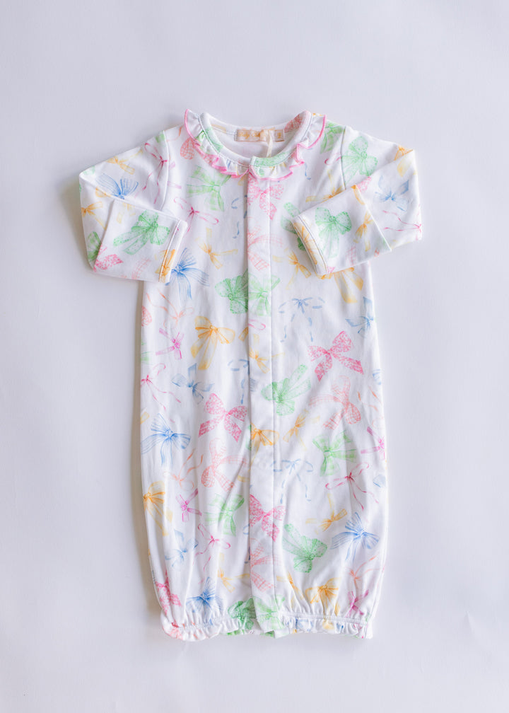 confetti bows conv. gown w/ruffle