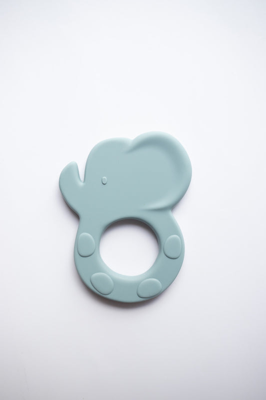 Silicone Elephant Teething Ring |Slate