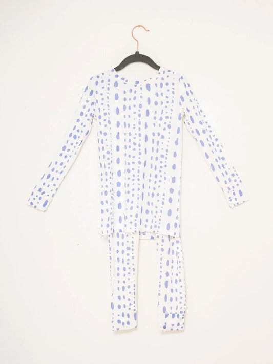 Long Sleeve Pajama Set | French Blue Dalmatian