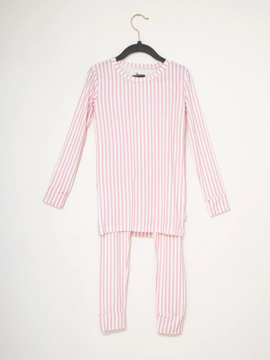 Long Sleeve Pajama Set | Pink Mini Stripe