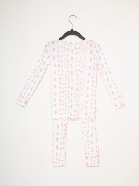 Long Sleeve Pajama Set | Pink Dalmatian