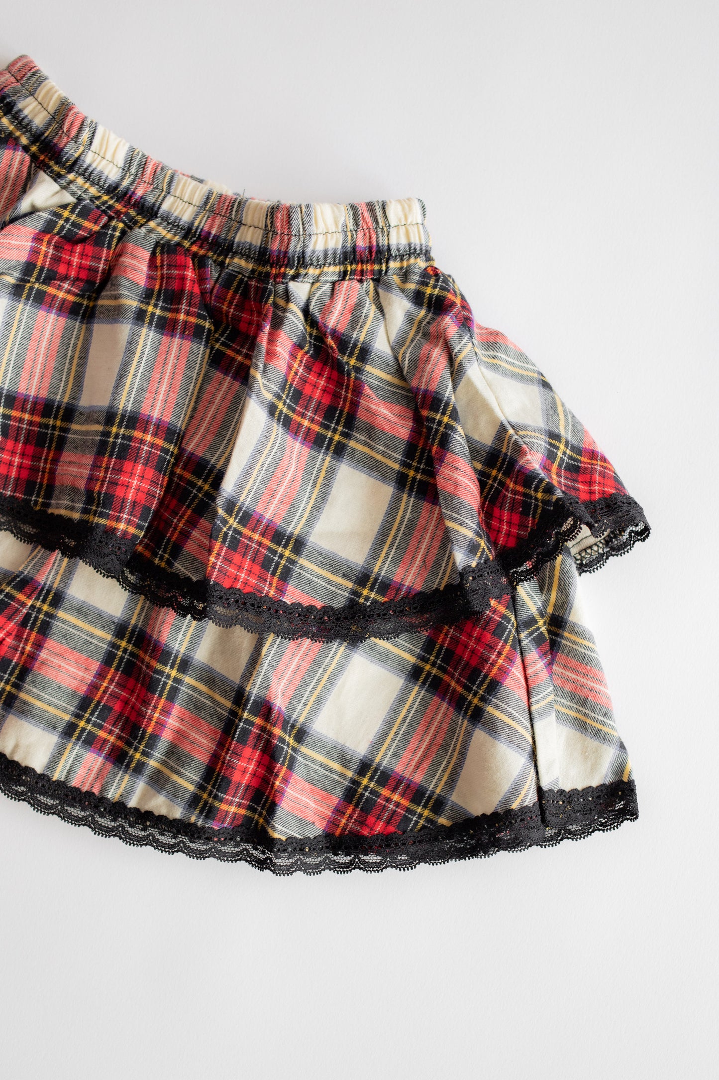 Tartan Flannel Plaid Skirt | Red Multi