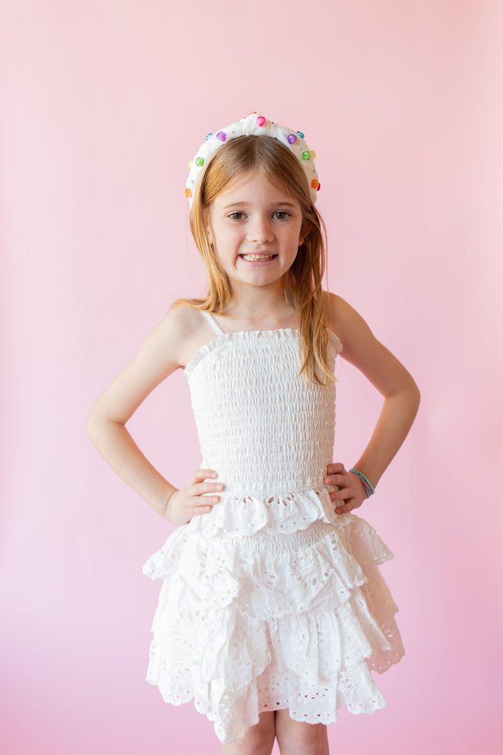 Eyelet Tiered Skirt | Off White