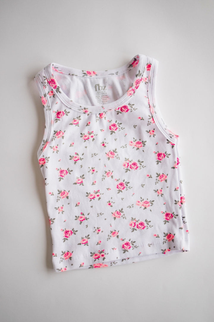 Ribbed Tank | White Liberty Floral