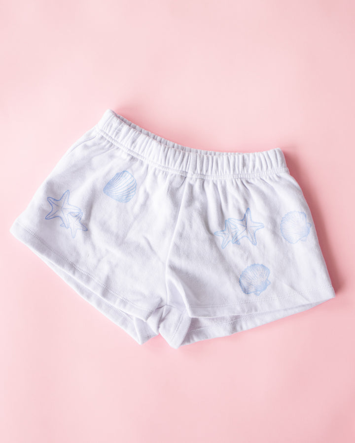 Sweat Short | White with Seashells