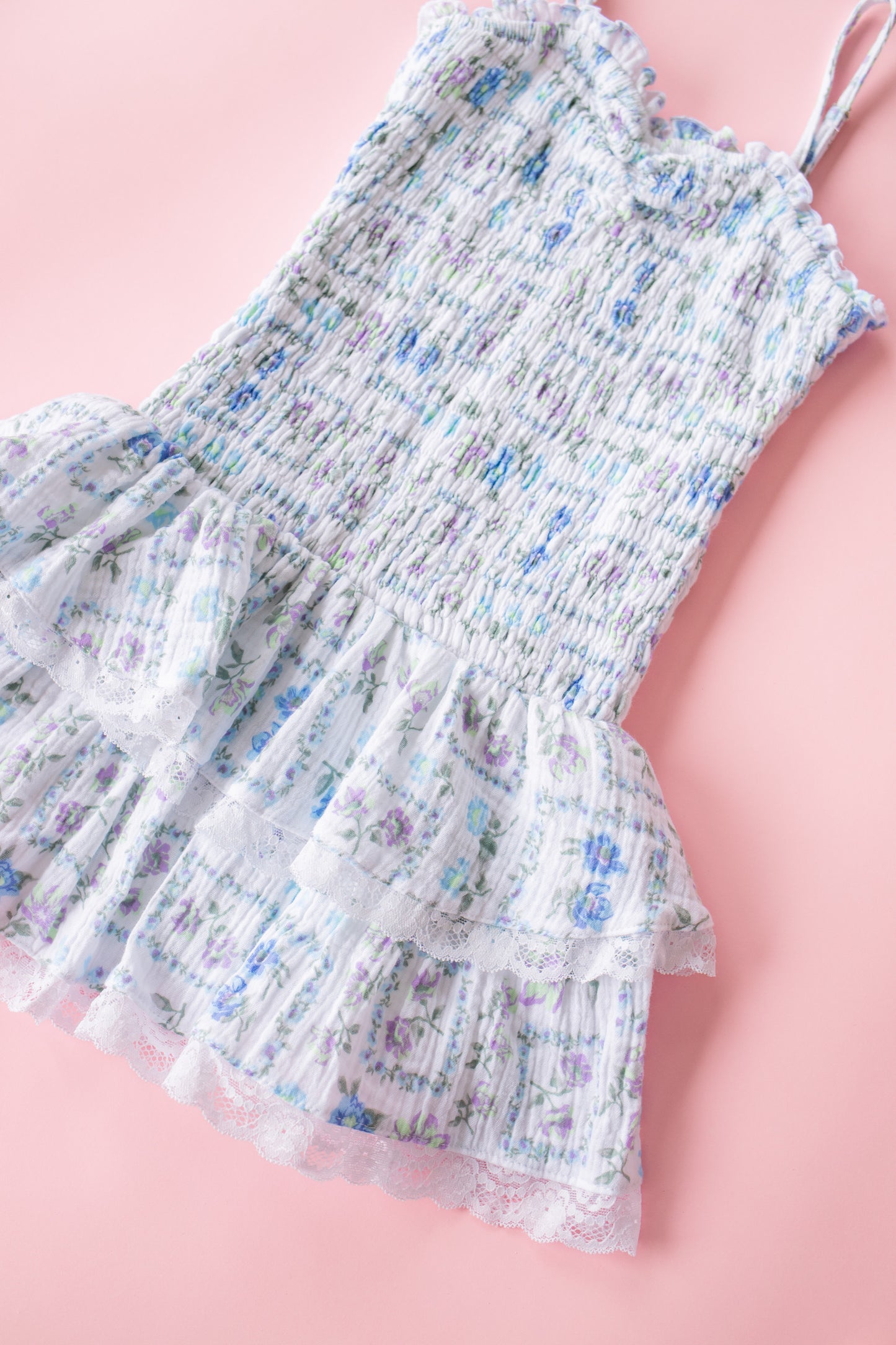 Smocked Top Tiered Dress | Floral Stamp