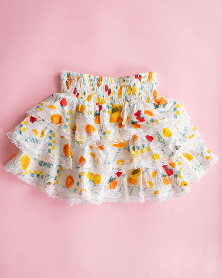 Smocked Waist Tiered Skirt | Fruits
