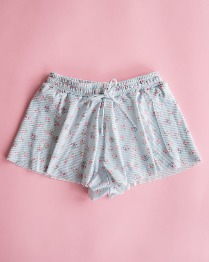 Ribbed Short | Blue Ditsy