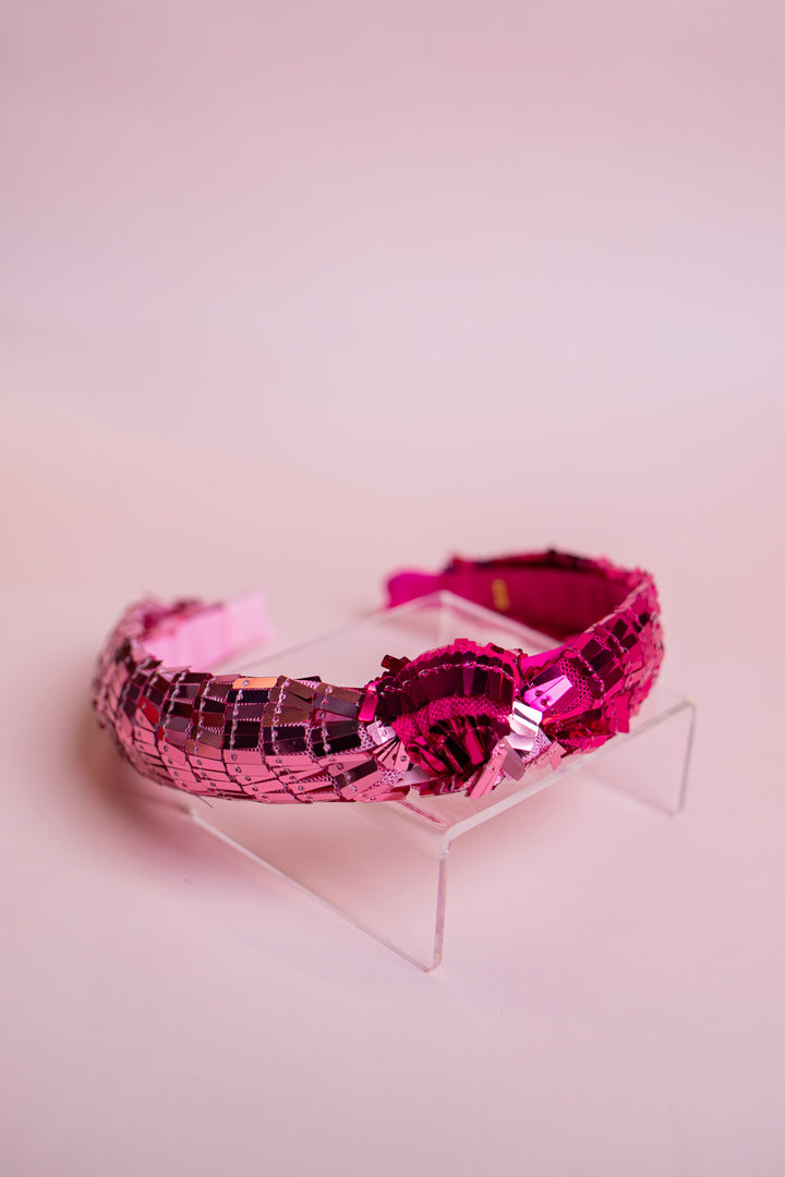 Disco Sequin Two Tone Headband | Pink