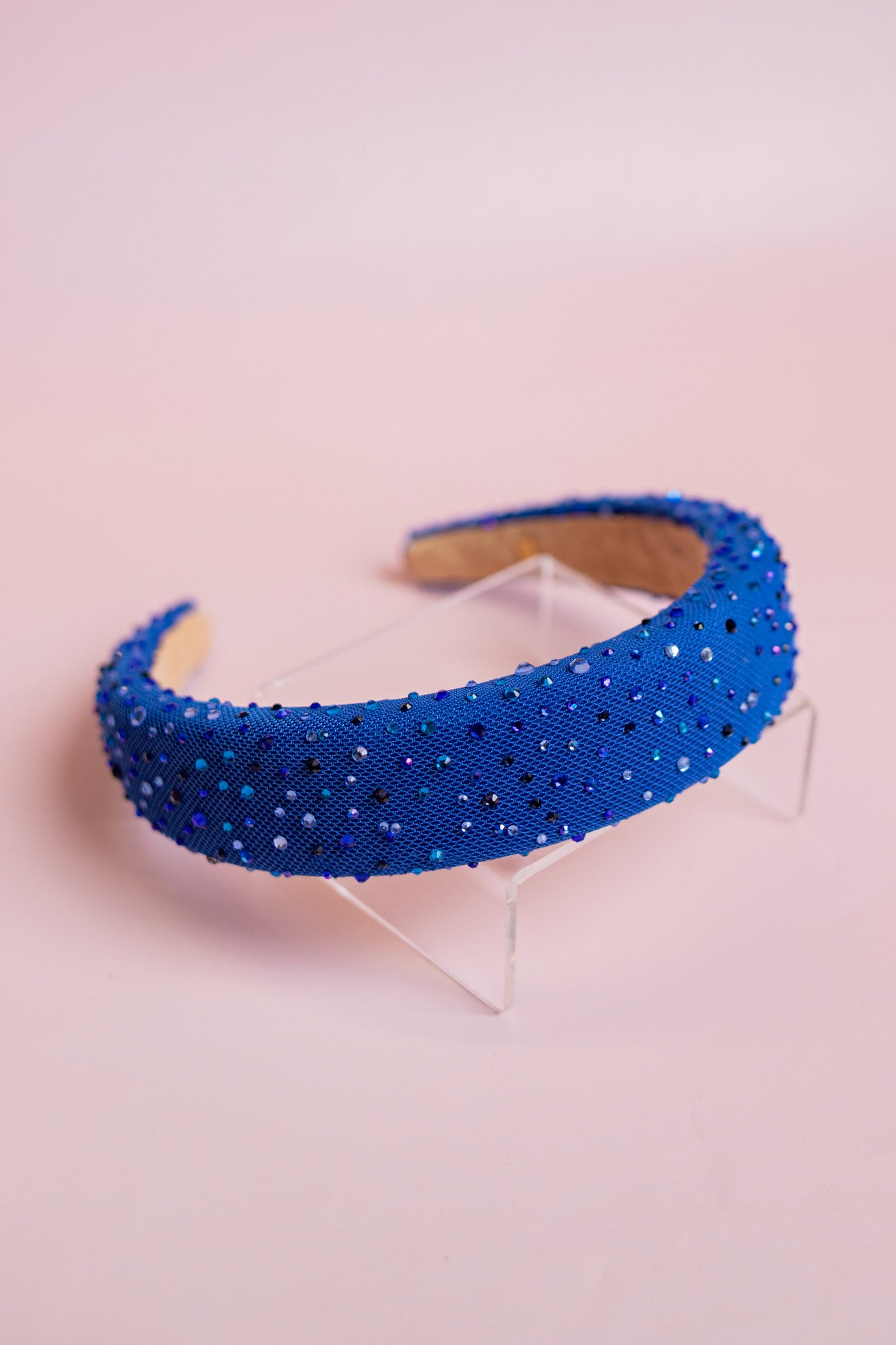 Rhinestone Padded Tulle Headband | Blue