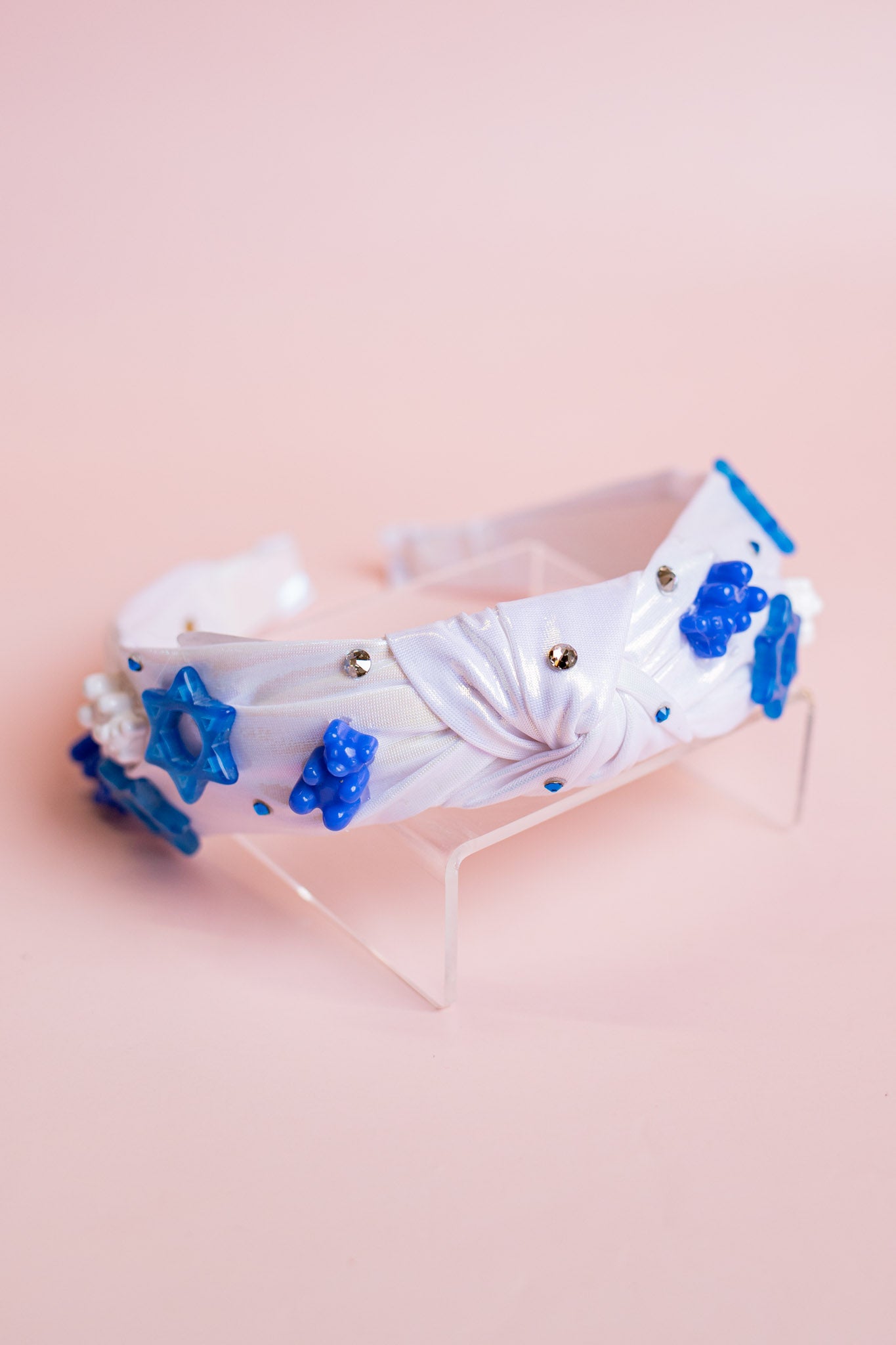 Hanukkuh Charm Shine Knot Headband | White