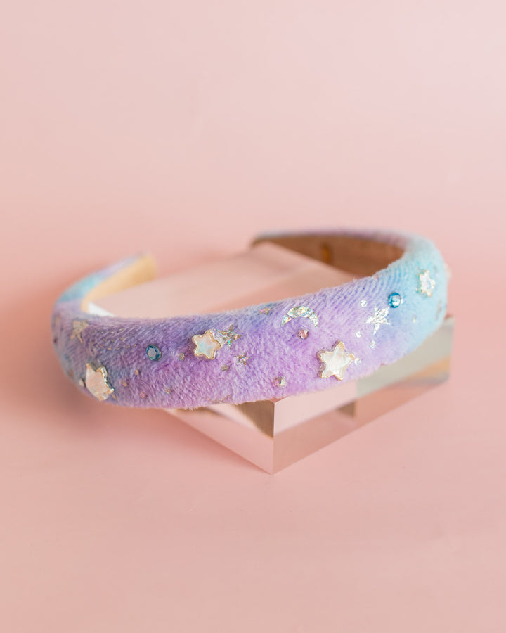 Velour Tie Dye Star Headband | Blue/Purple