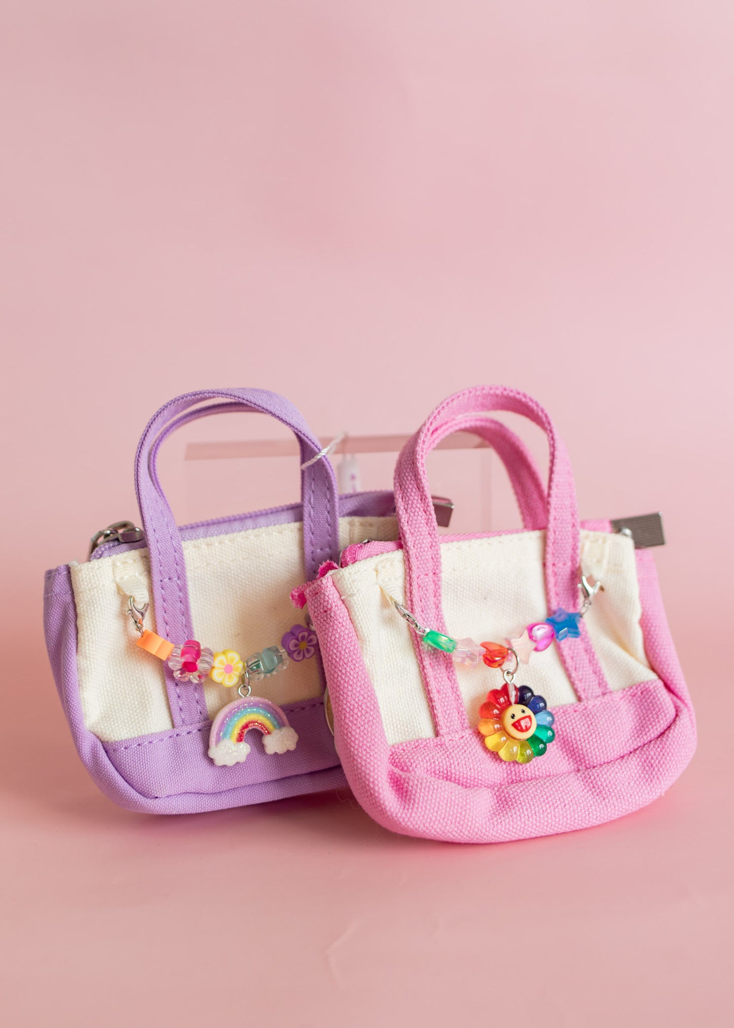 Mini Canvas Link Tote Keychain