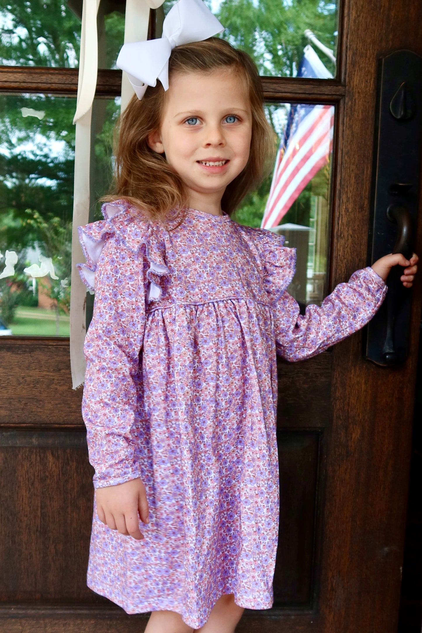 Purple Floral Knit Dress
