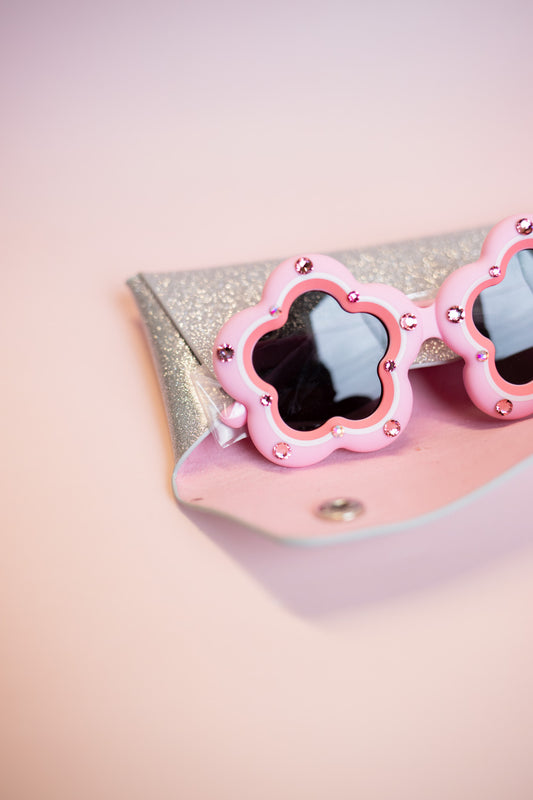 Flower Rhinestone Toddler Sunglasses | Pink