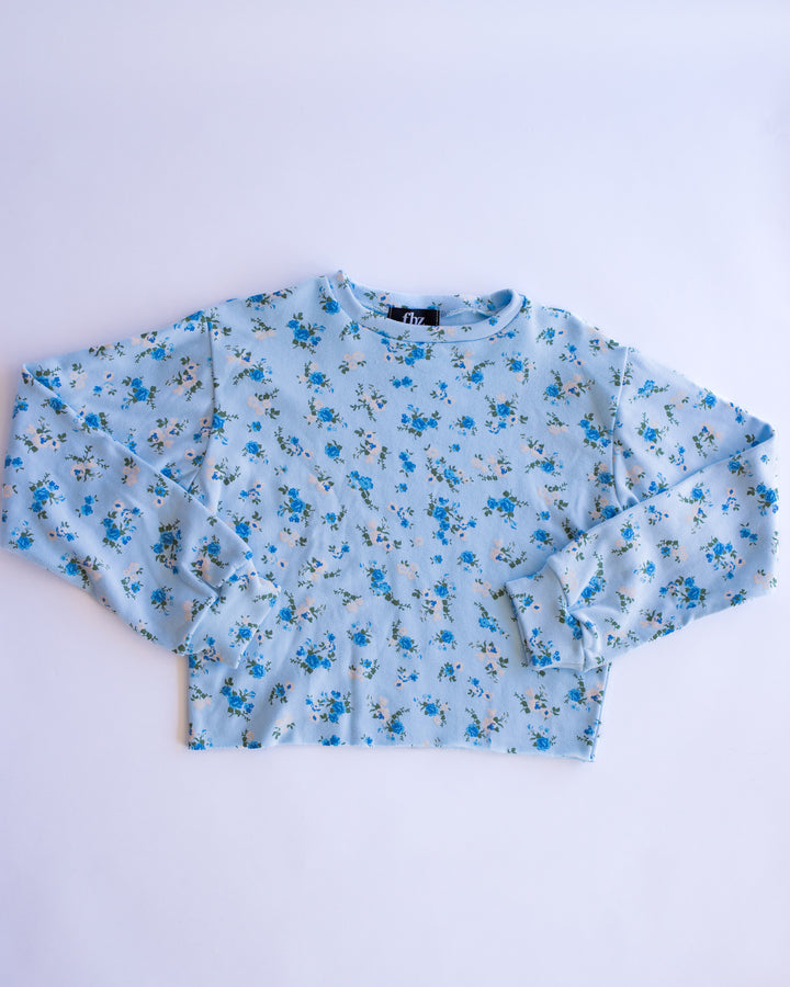 Floral Print Sweatshirt | Aqua