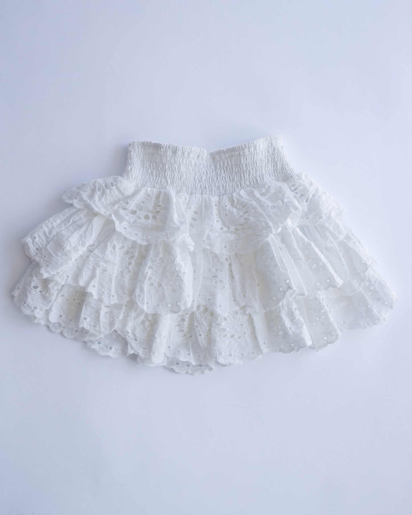 Eyelet Tiered Skirt | Off White