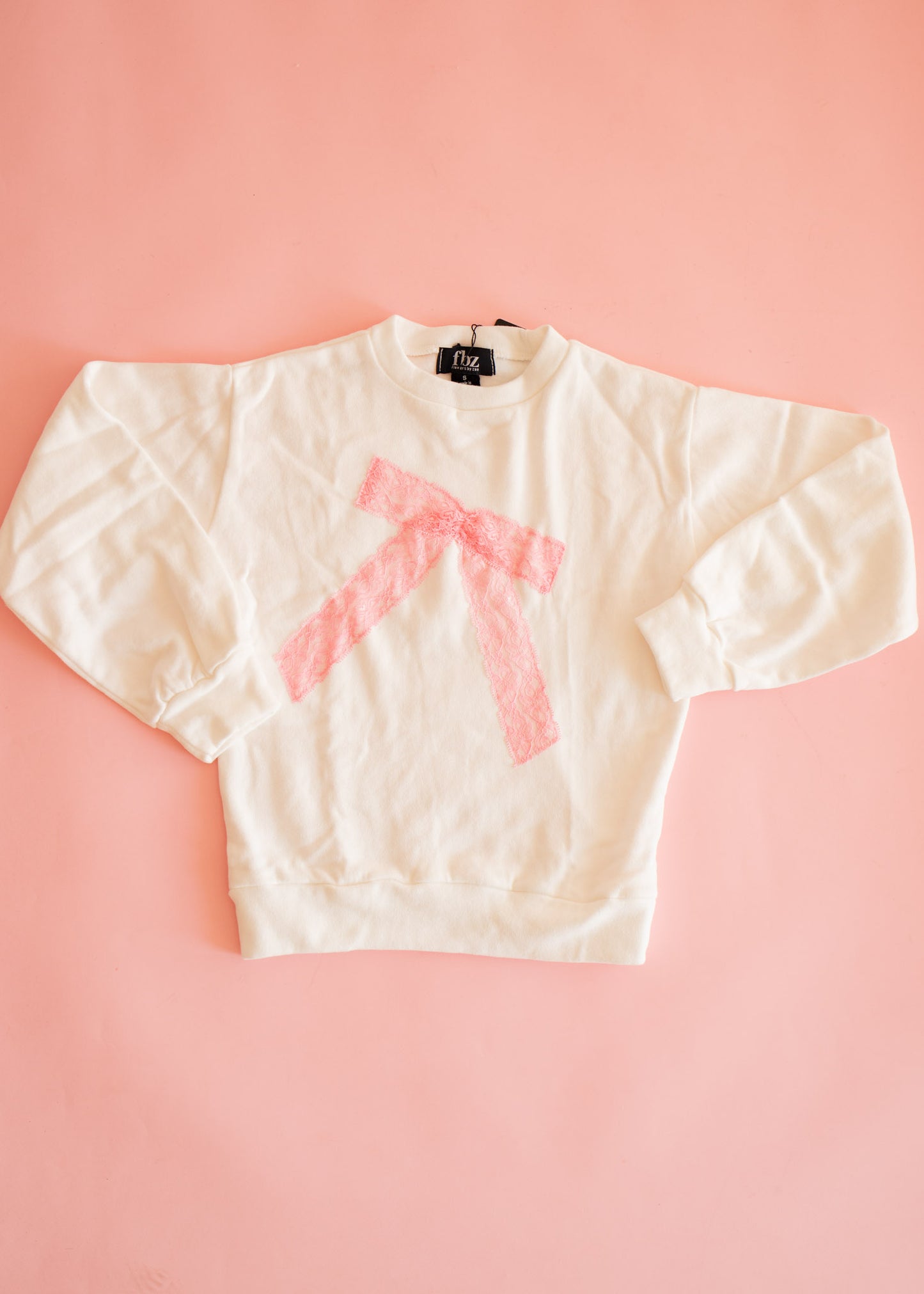 Crewneck Sweatshirt | White Lace Bow