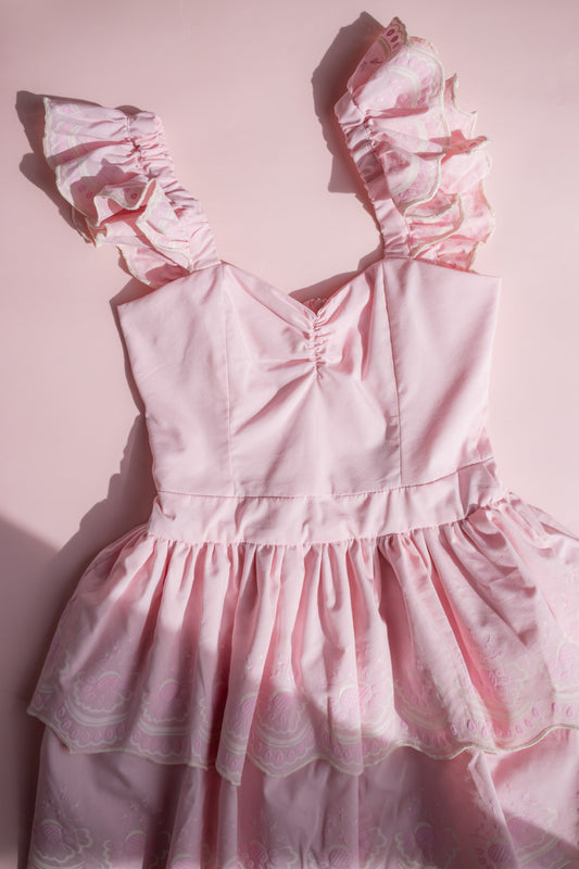 Lauren Printed Tiered Dress | Pink