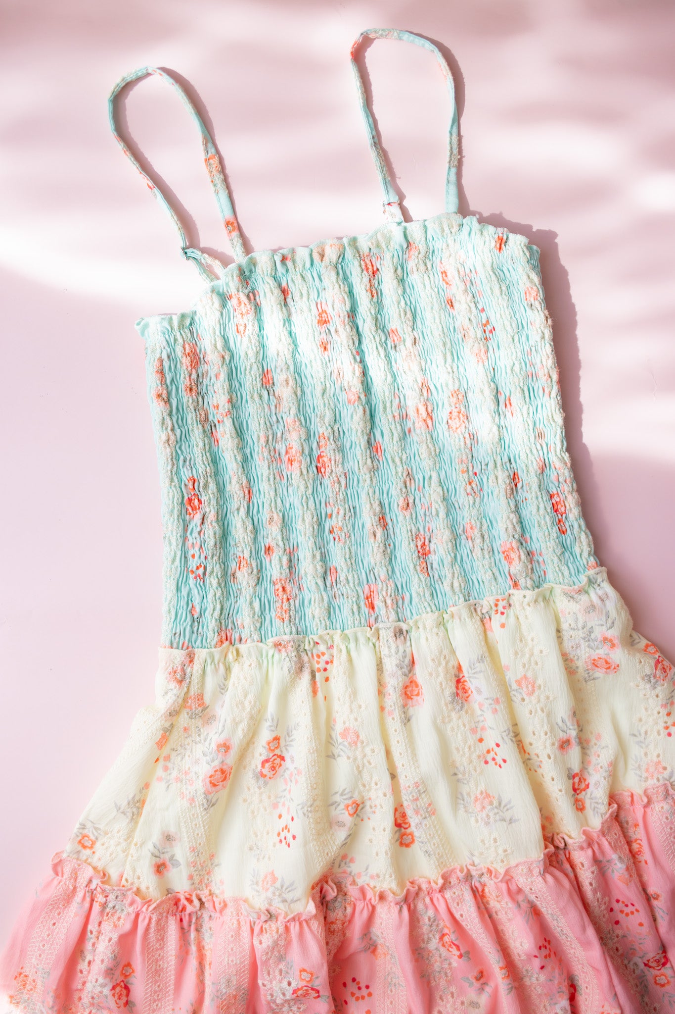 Tiered Smocked Dress | Multi Floral Eyelet