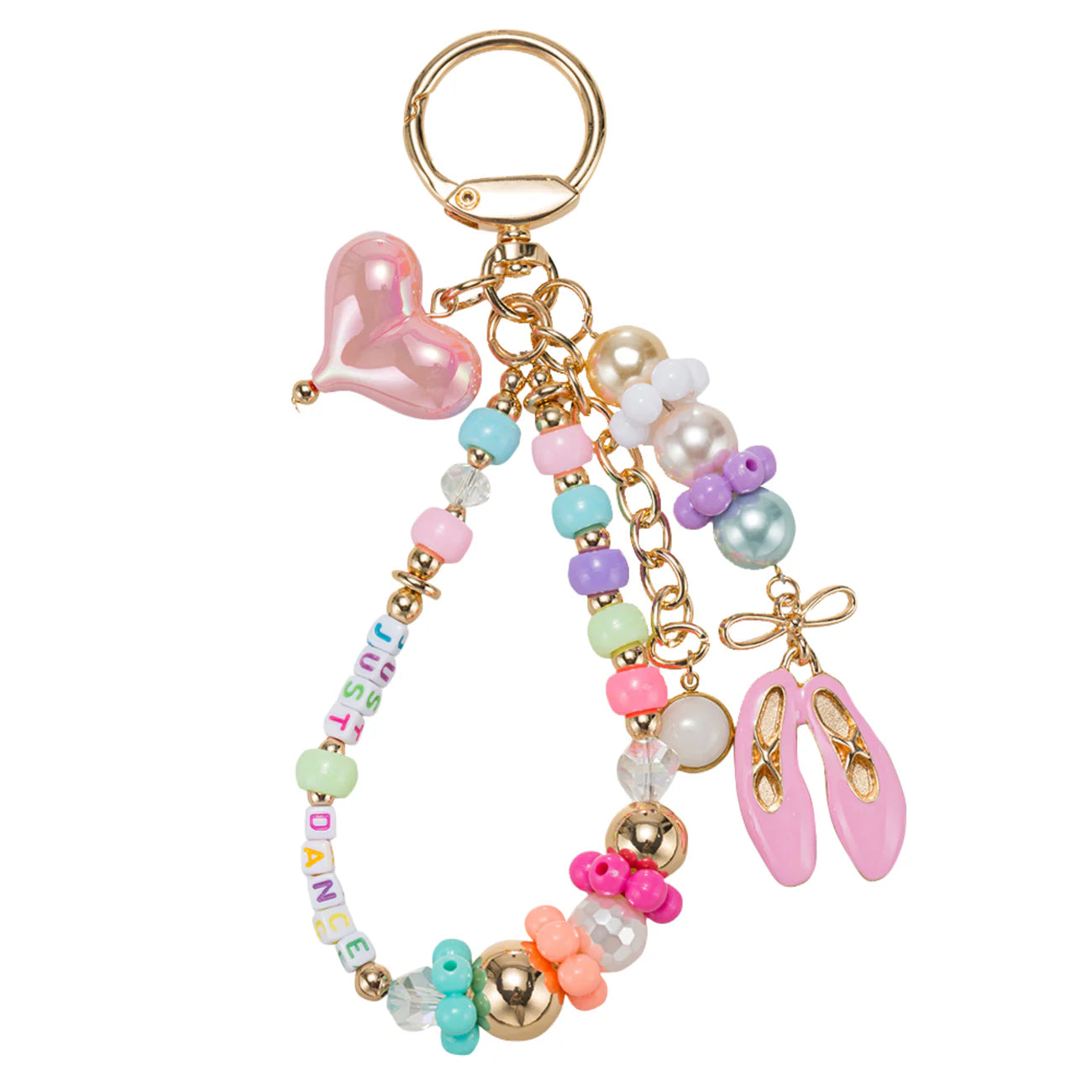 Beaded Loop with Ballet Slippers & "Just Dance" Keychain