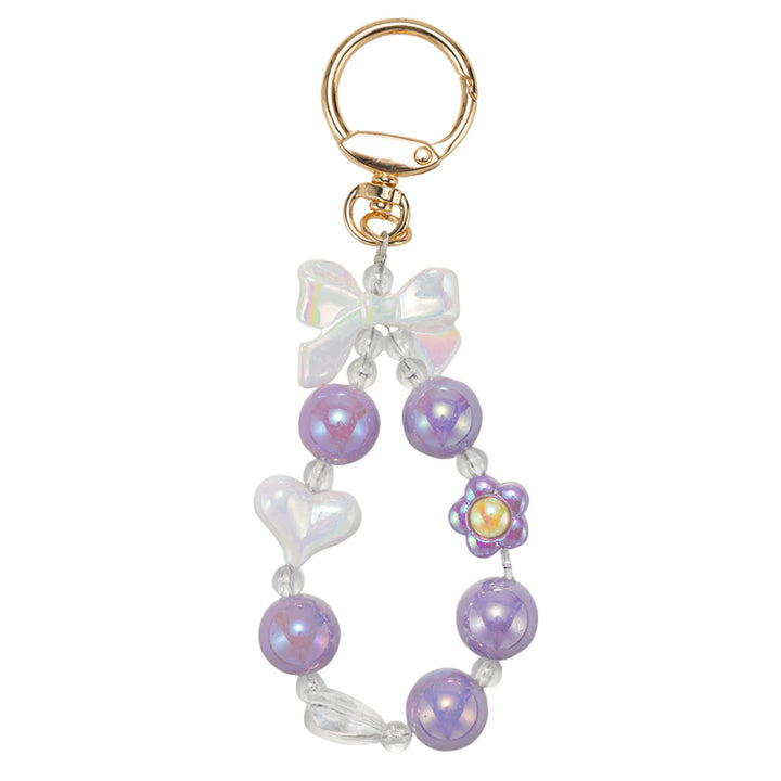 Beaded Loop with Bow & Heart Keychain