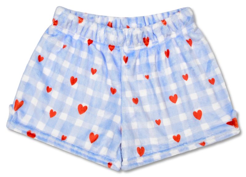 Gingham Hearts Plush Shorts