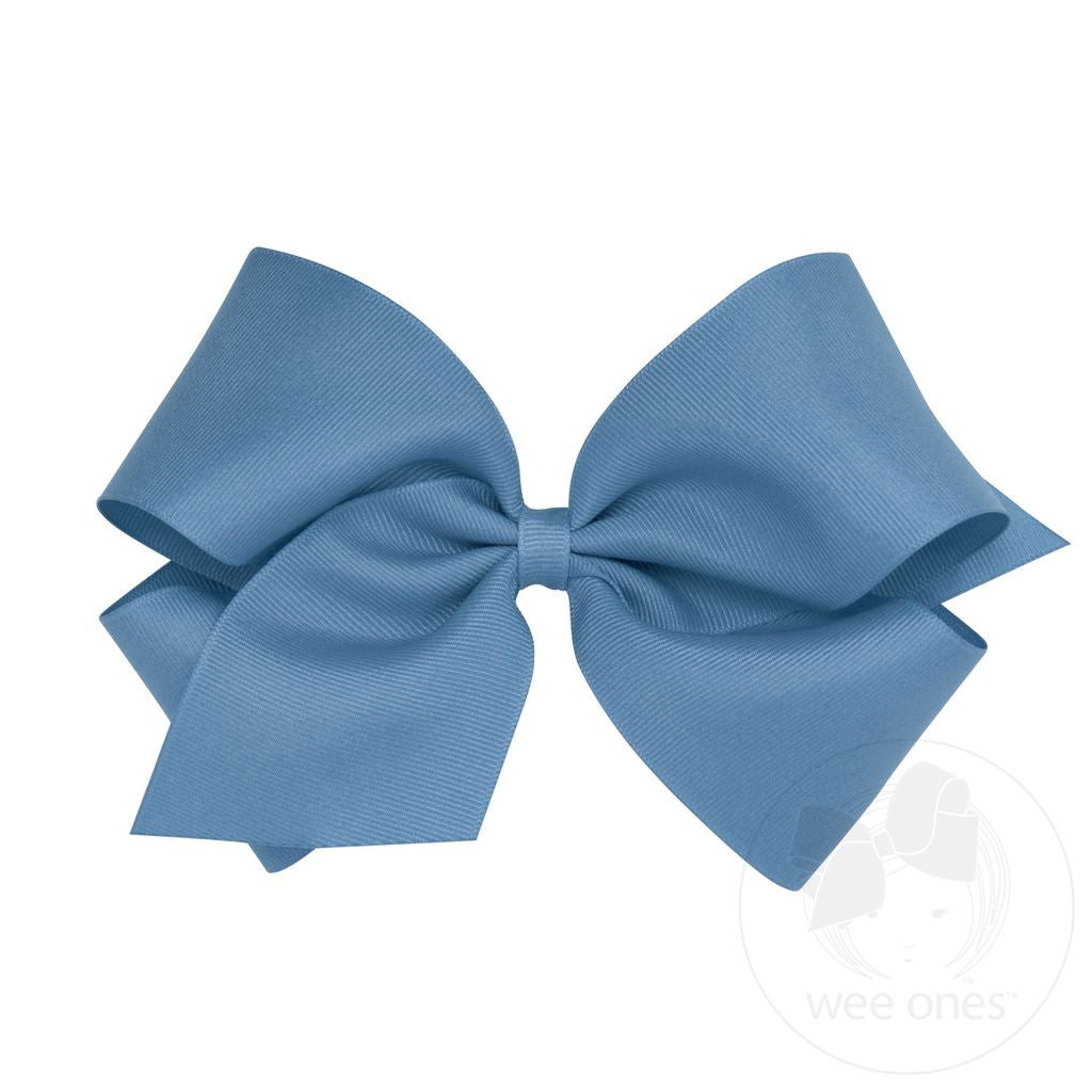 King Classic Grosgrain Bow | Smoke Blue
