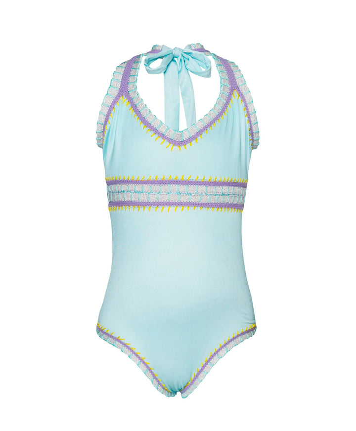 Embroidered One-Piece | Light Blue