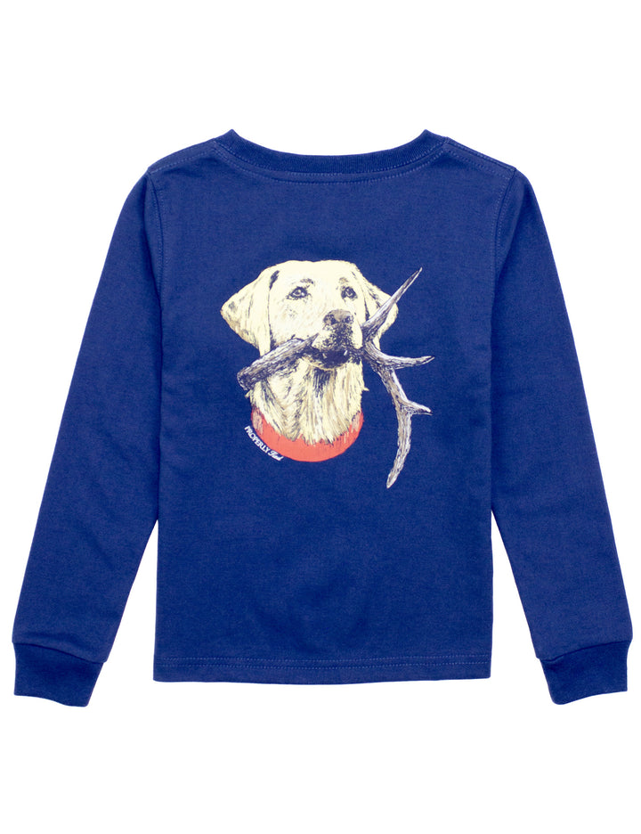 Boys Antler Lab Long Sleeve | River Blue