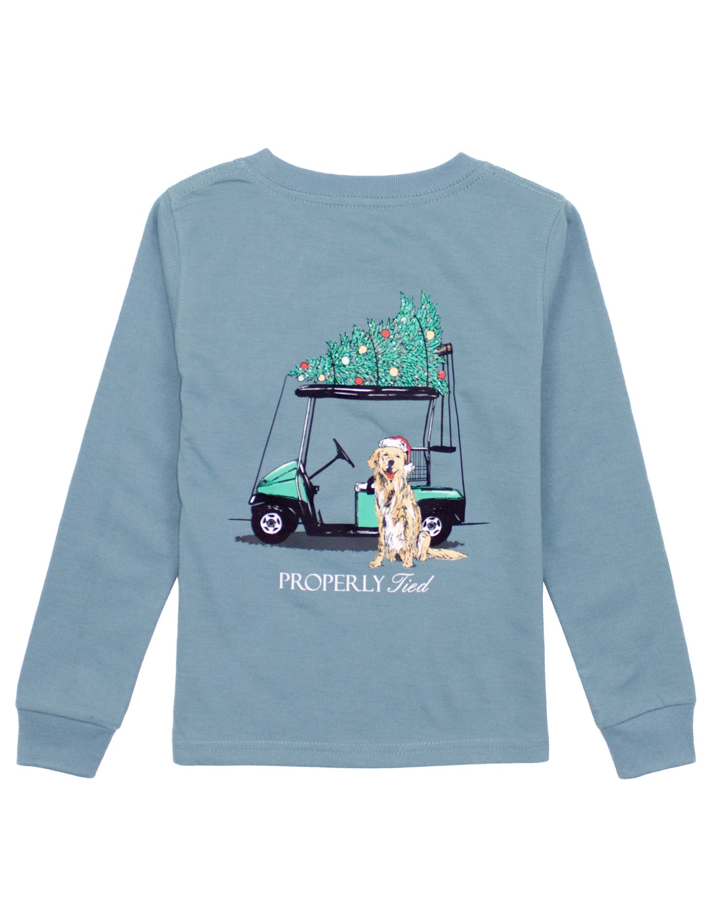 Boys Santa's Caddy Longsleeve | Steel Blue