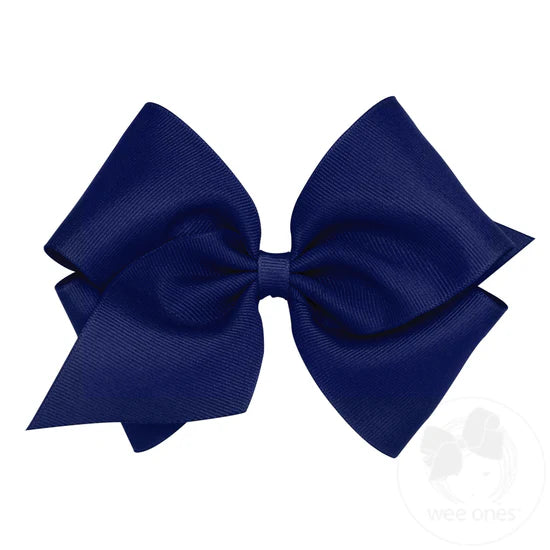 Mini King Classic Grosgrain Hair Bow | Light Navy