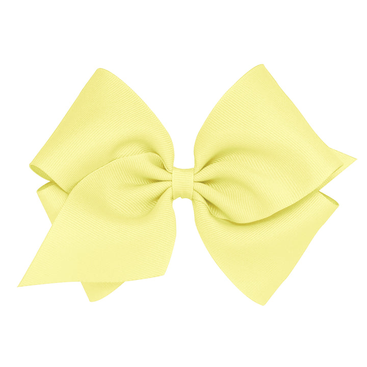 Mini King Classic Grosgrain Hair Bow | Light Yellow
