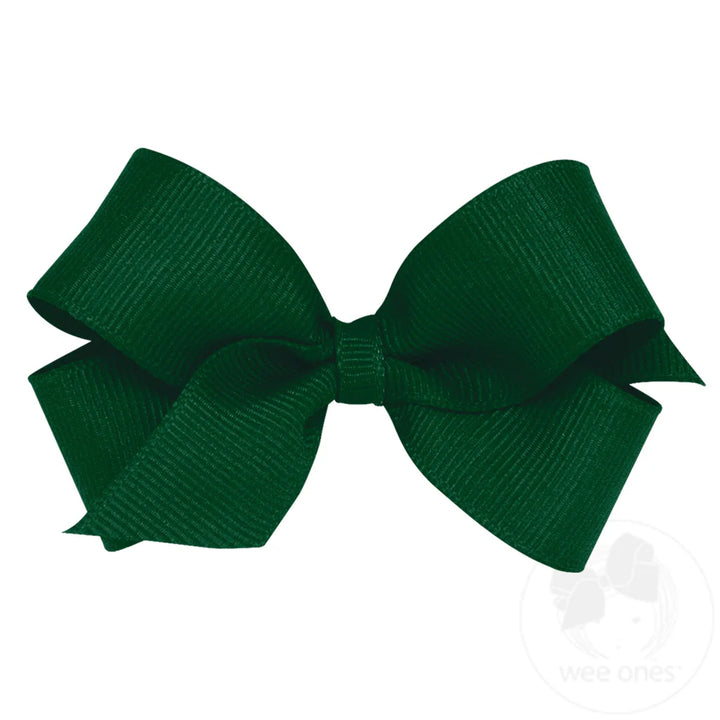 Mini Classic Grosgrain Hair Bow | Forest Green