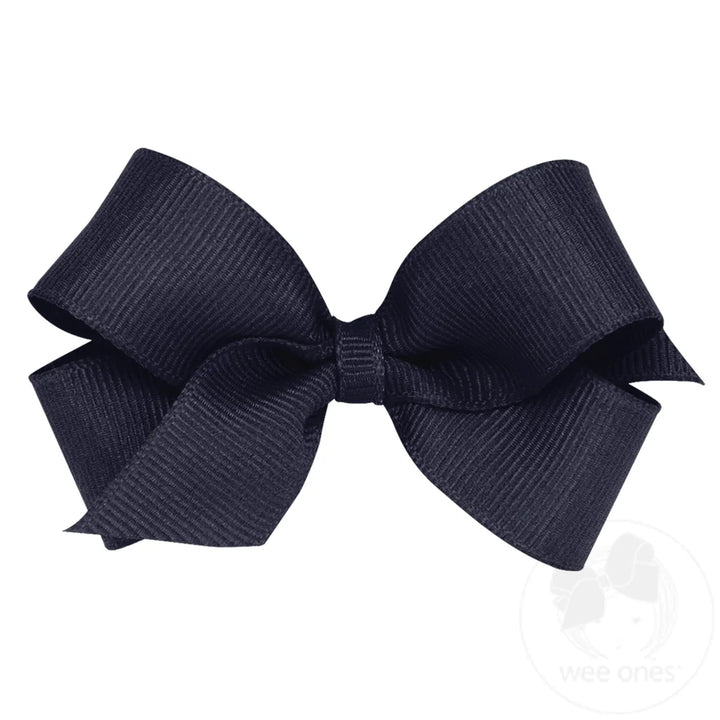 Mini Classic Grosgrain Hair Bow | Navy