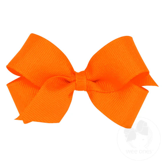 Mini Classic Grosgrain Hair Bow | Orange