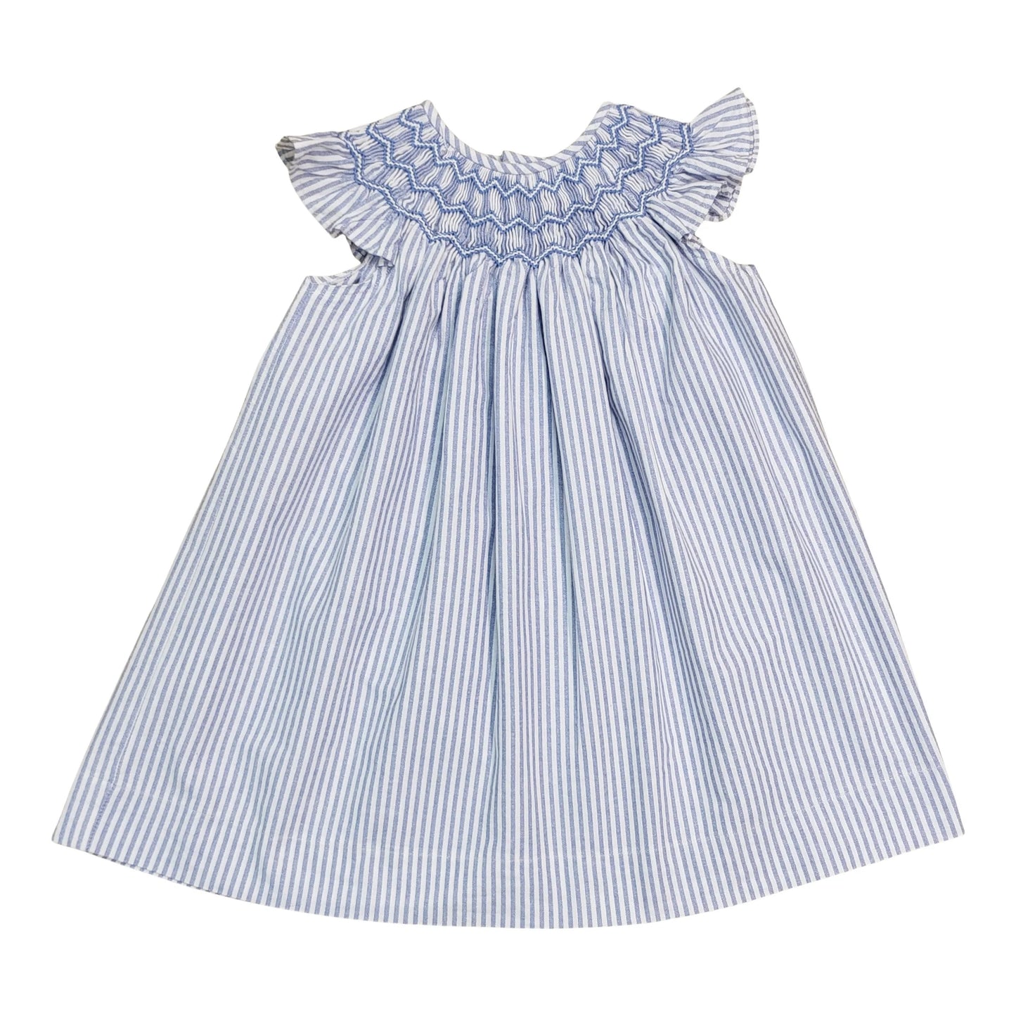 Lucy Blue Stripe Smocked Dress