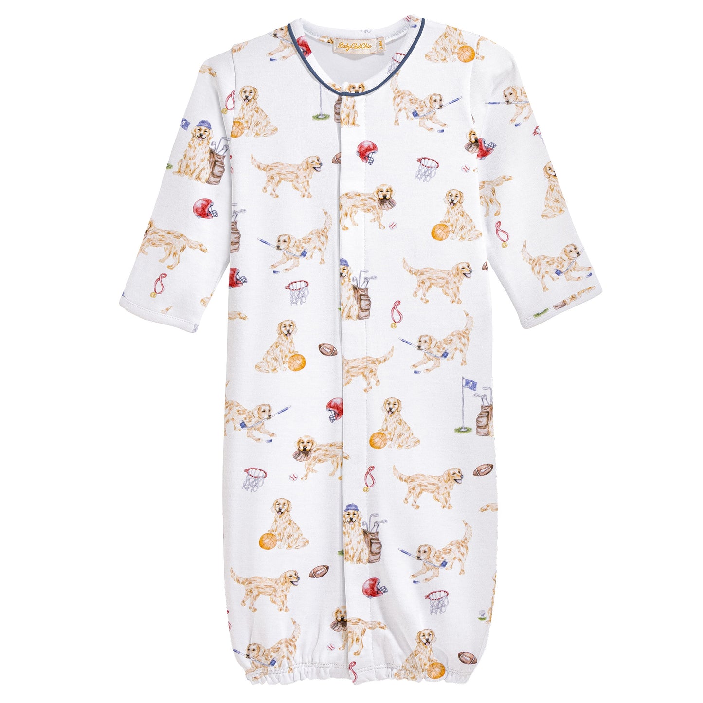 Golden League Printed Pima Converter Gown w Piping
