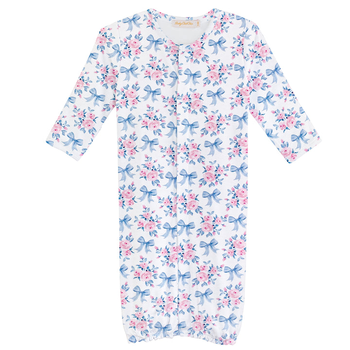 Printed Converter Gown | Blue Floral Bows