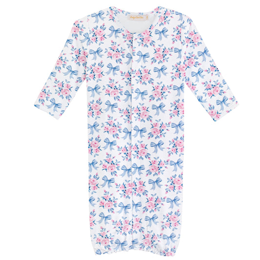 Printed Converter Gown | Blue Floral Bows
