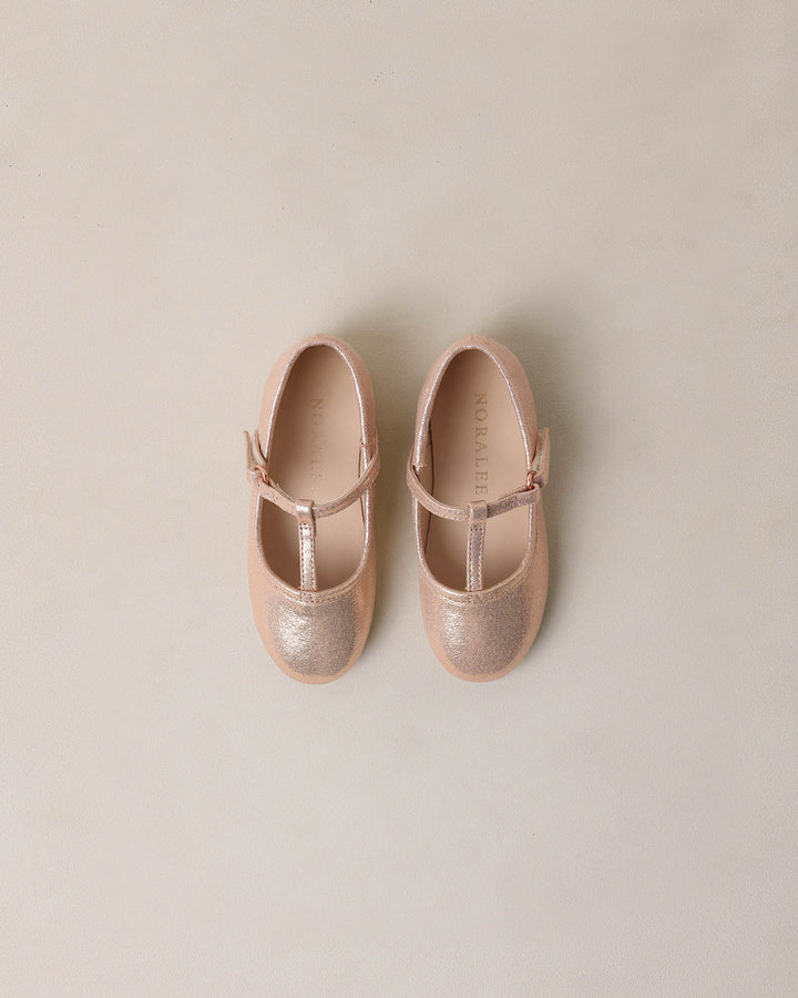 T-STRAP BALLET FLATS PINK SHIMMER