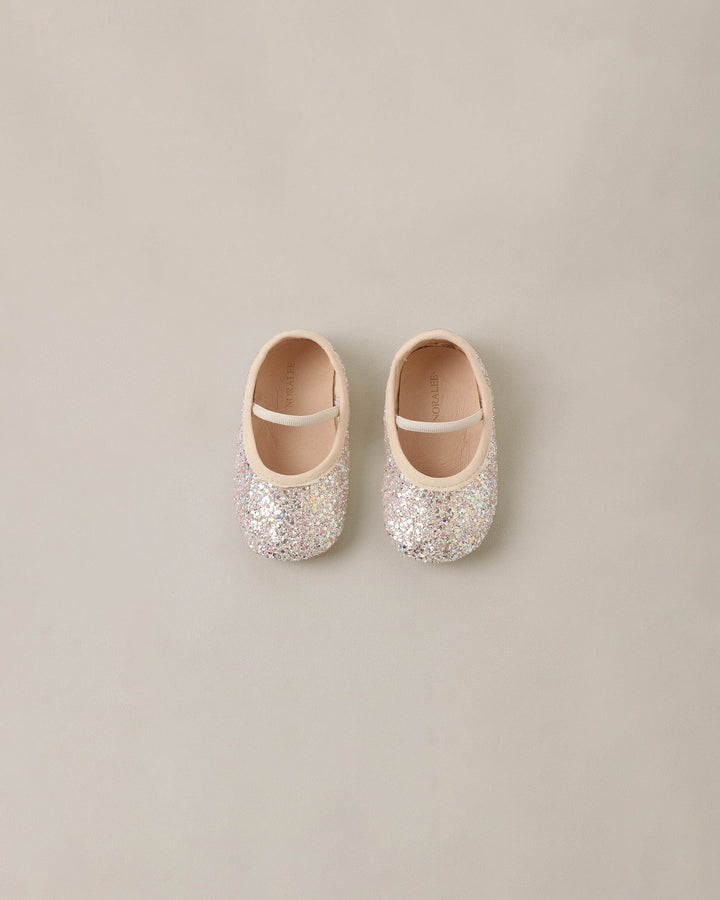 BABY BALLET FLATS BLUSH, PEARL GLITTER
