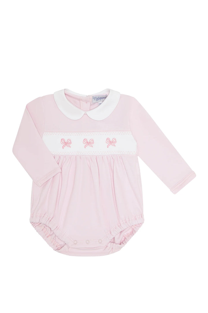 Charming Bows Embroidery Long Sleeve Bubble
