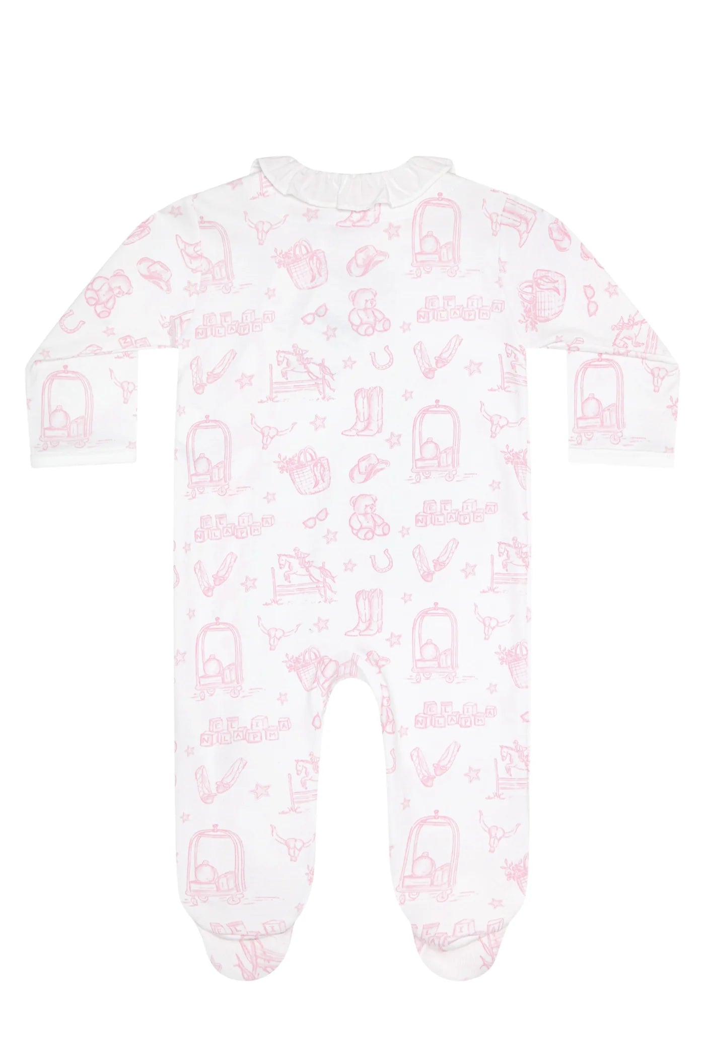 Pink Lone Star Toile Crossover Footie