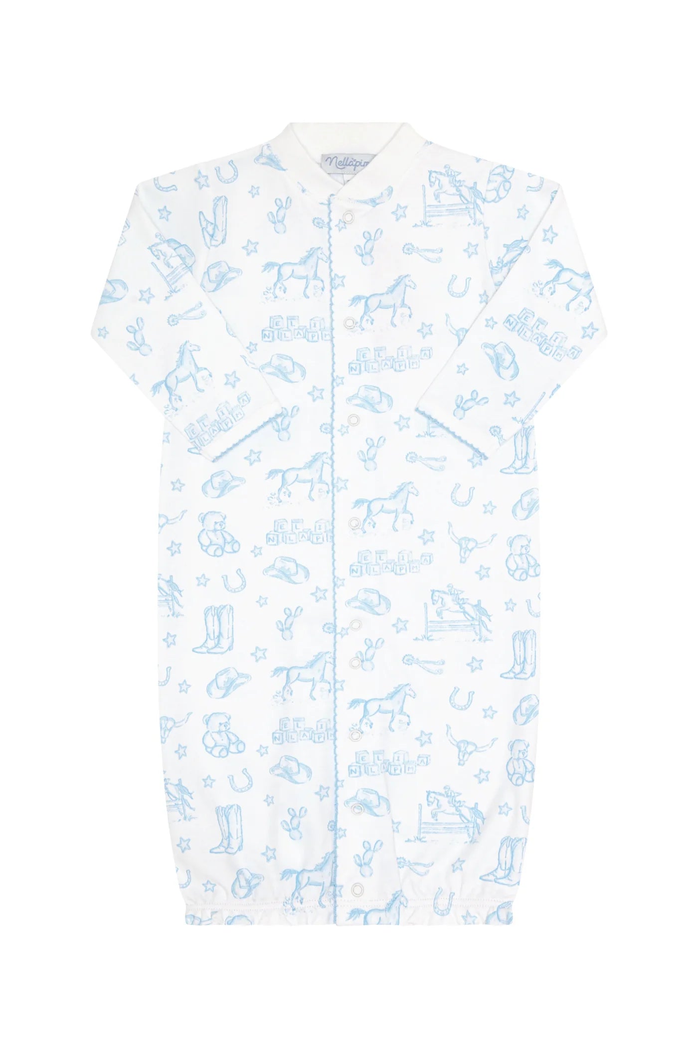 Blue Lone Star Toile Converter Gown