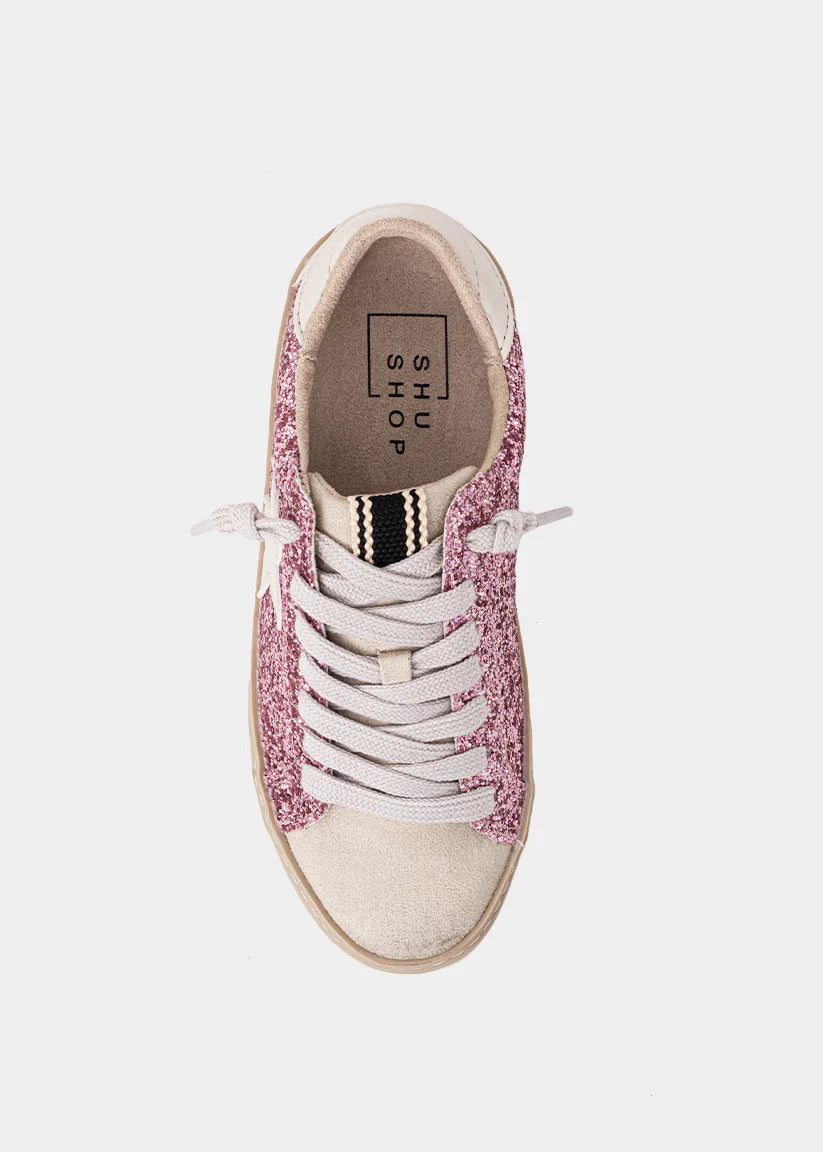 Paula Kids Sneaker | Fuchsia Glitter