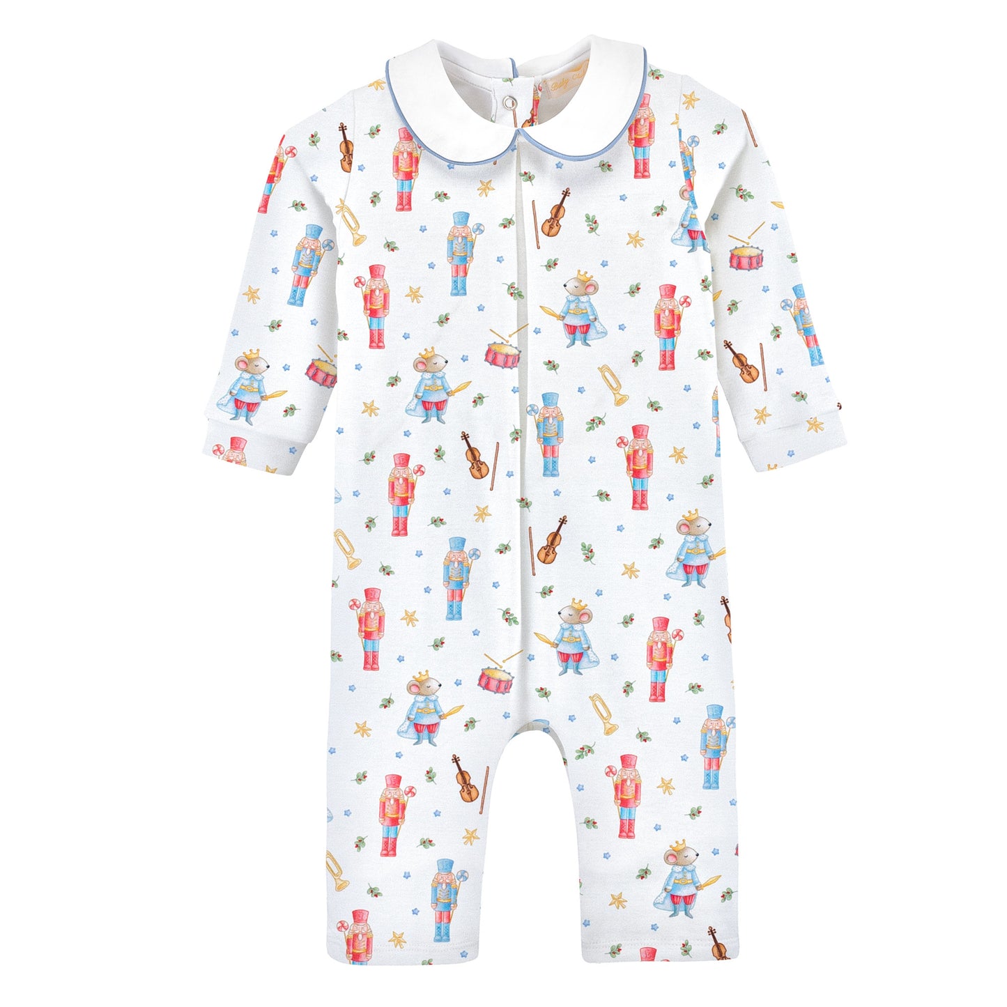 Blue Nutcracker Printed Collared Playsuit