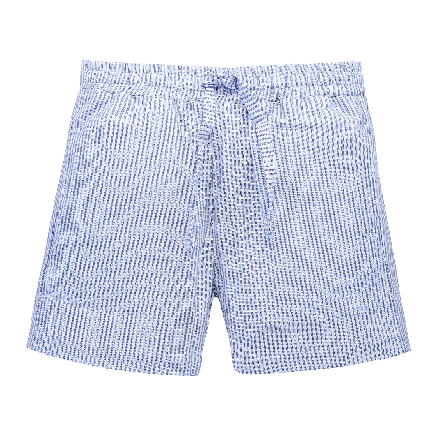 blue striped oxford short w/stripes