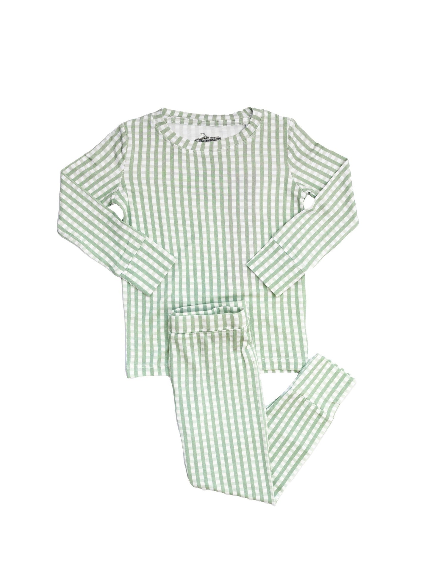 Long Sleeve Pajama Set | Sage Gingham