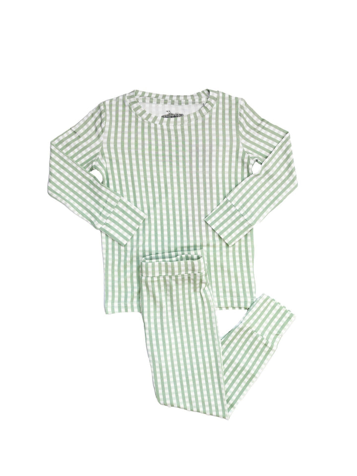 Long Sleeve Pajama Set | Sage Gingham